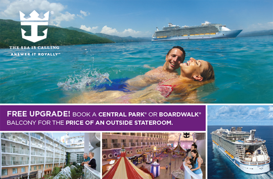 Cruise Oasis of the Seas or Allure of the Seas on Royal Caribbean Cruise Line and we'll give you a free upgrade to Balcony Stateroom