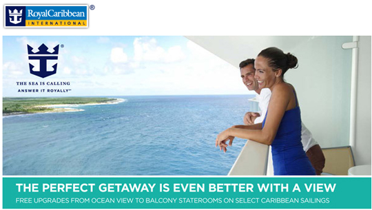 Royal Caribbean cruise line FREE cabin upgrade from CruiseMagic - Ocean View to Balcony