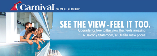 Receive a Balcony Stateroom for an Oceanview price