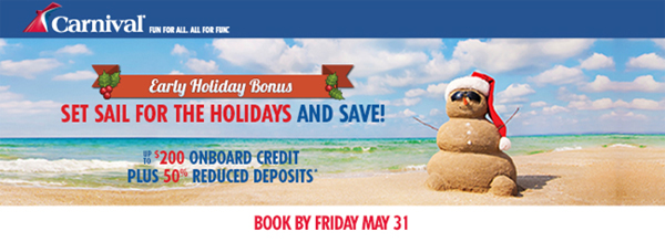 Early Saver Rates for Holiday Cruises – Booking Now!