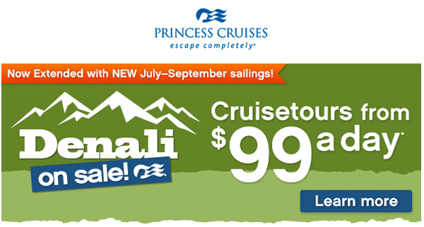 Denali Cruisetours from $99 per day