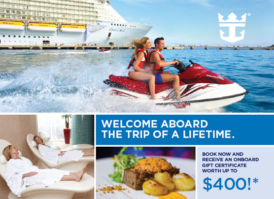 Receive Up To 400 Gift Certificate From Cruisemagic Spend Onboard Royal Caribbean Cruise Line